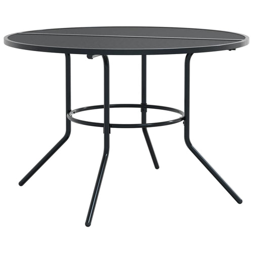 Round anthracite grey steel garden table Ø110x72.5 cm