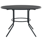 Mesa de patio redonda de acero gris antracita Ø110x72,5 cm