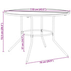 Mesa de patio redonda de acero gris antracita Ø110x72,5 cm