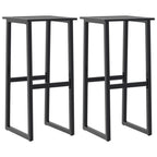 Taburetes de bar 2 unidades acero negro 38x38x80 cm