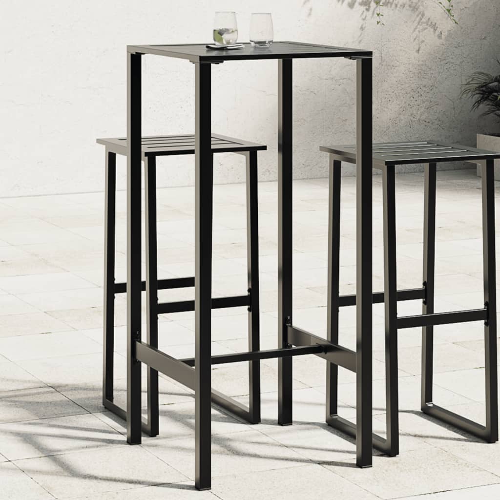 High bar table, black powder-coated steel, 100x100x110 cm