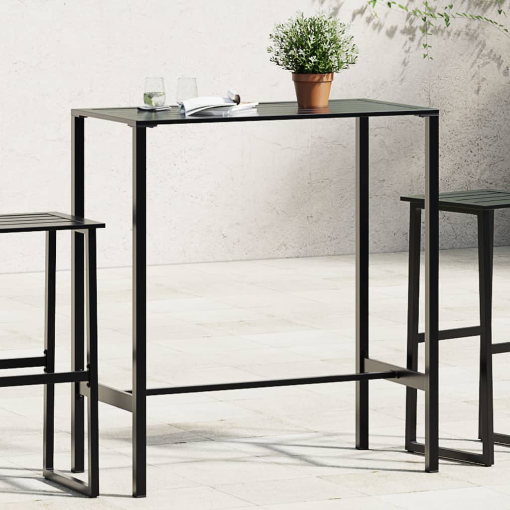 High bar table, black powder-coated steel, 100x100x110 cm