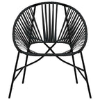 Silla de jardín con forma de huevo de ratán sintético negro