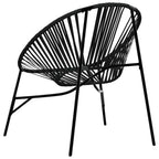 Silla de jardín con forma de huevo de ratán sintético negro