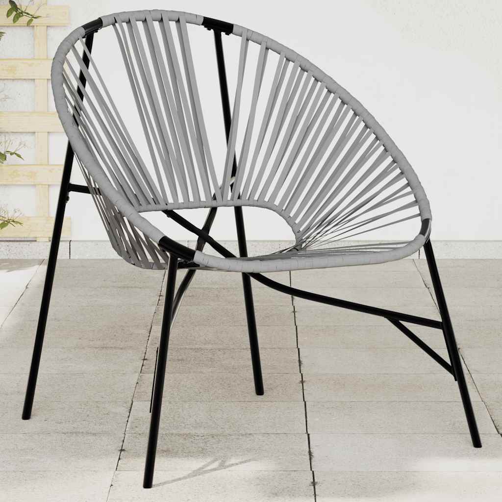 Silla de jardín con forma de huevo de ratán sintético negro