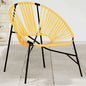 Silla de jardín con forma de huevo de ratán sintético negro