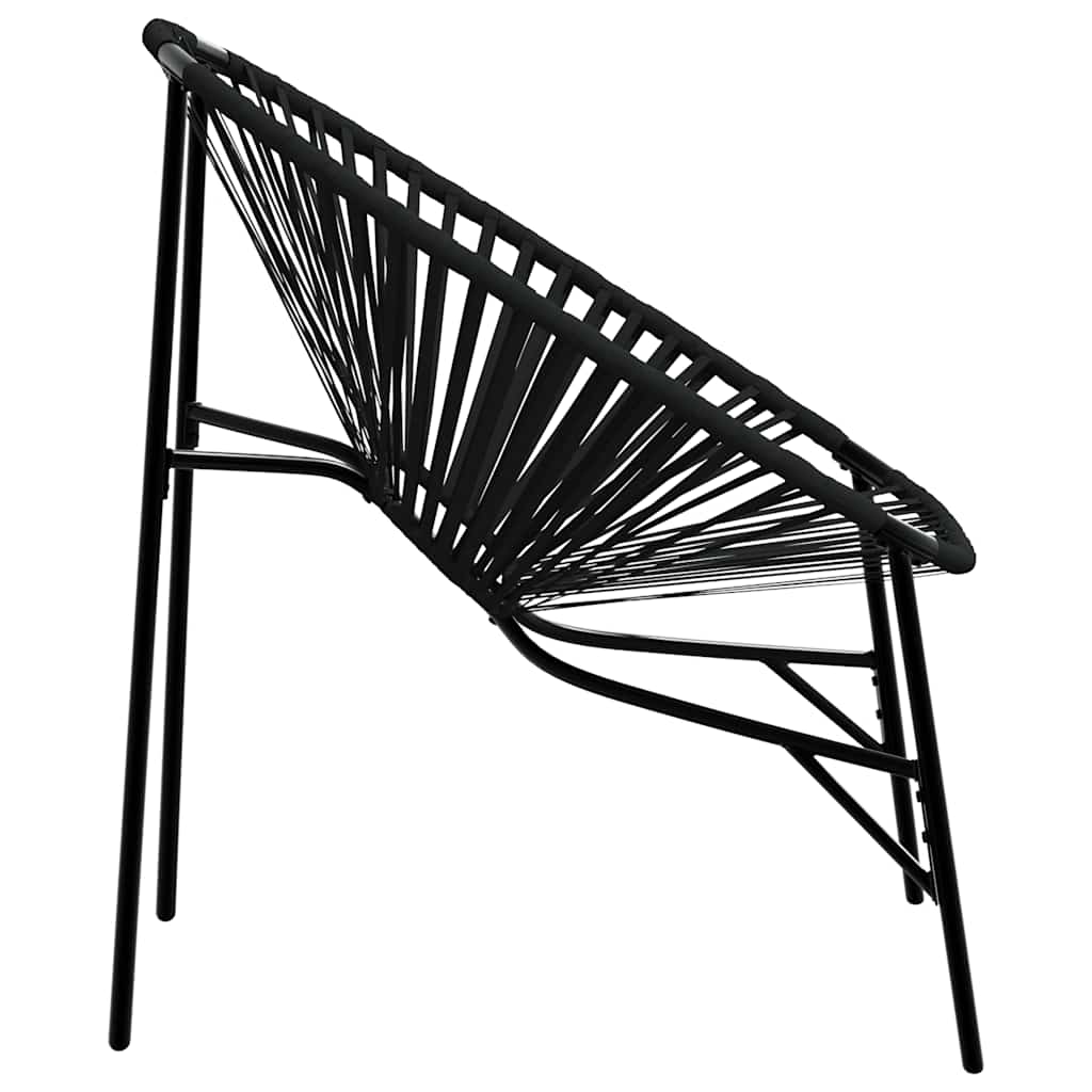Juego de sillas de jardín 3 piezas ratán sintético negro