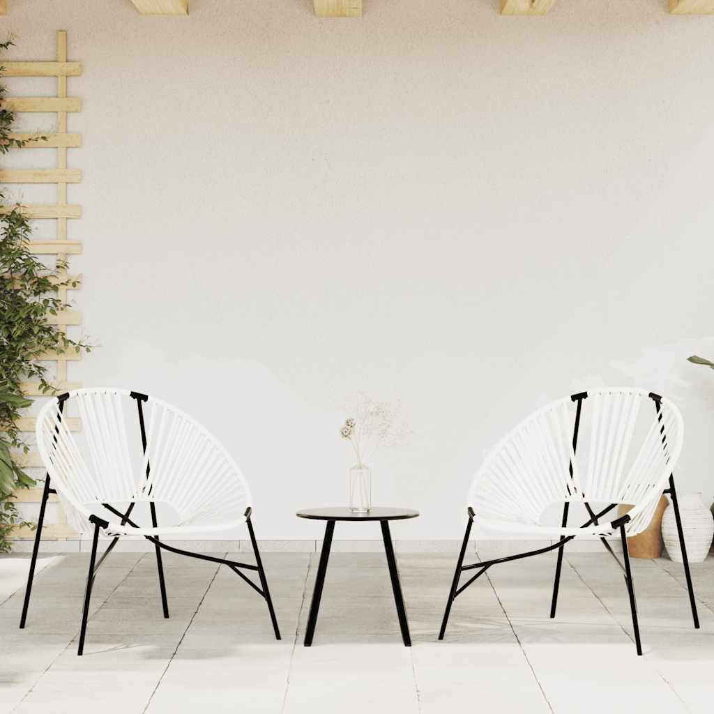 3-piece black synthetic rattan garden chair set