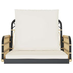 Silla columpio con cojines ratán sintético y acero 63x58x39 cm