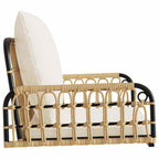 Silla columpio con cojines ratán sintético y acero 63x58x39 cm