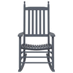 Mecedoras con asiento curvo 2 uds madera álamo maciza gris