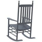 Mecedoras con asiento curvo 2 uds madera álamo maciza gris
