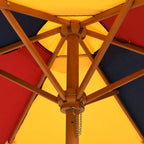 Mesa de picnic hexagonal 6 niños agujero sombrilla madera abeto