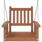 Silla columpio jardín con cadenas de metal madera abeto marrón