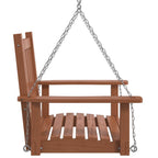 Silla columpio jardín con cadenas de metal madera abeto marrón