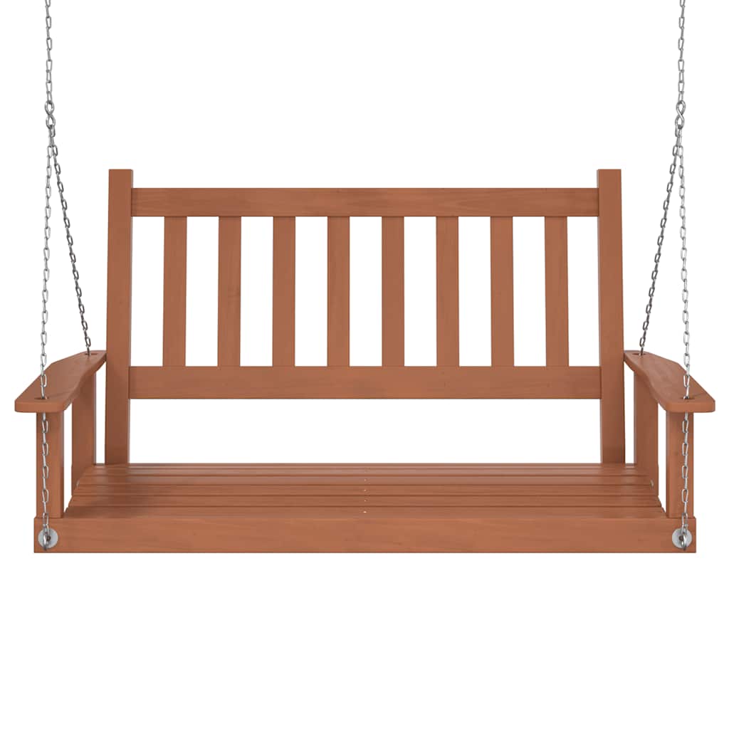 Banco columpio jardín con cadenas de metal madera abeto marrón