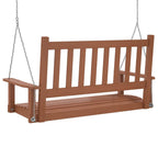 Banco columpio jardín con cadenas de metal madera abeto marrón