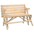 Mesa de picnic bancos 2 en 1 convertible madera maciza abeto