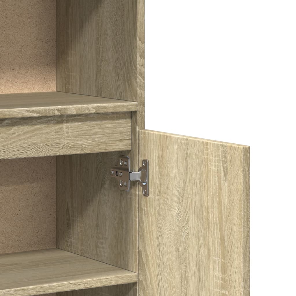 Armario de baño madera contrachapada roble Sonoma 30x30x100 cm