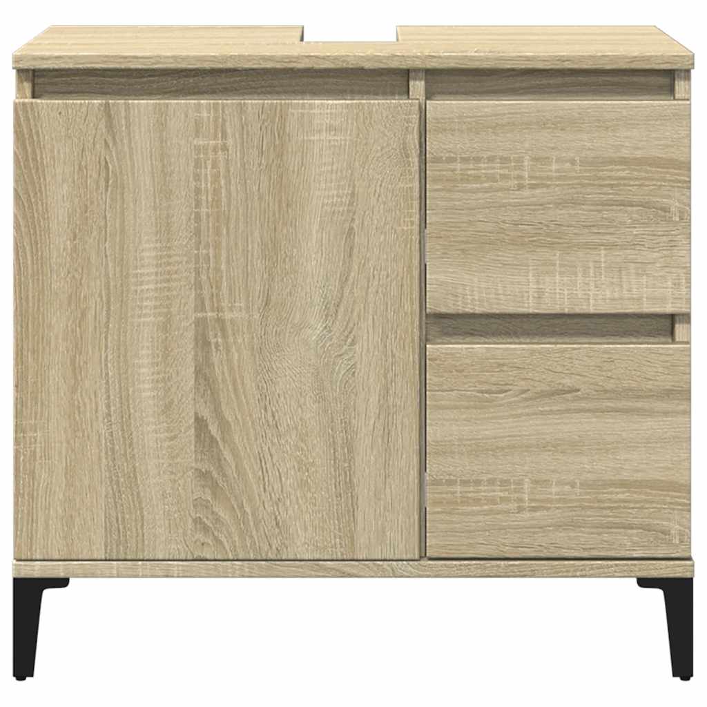 Armario de baño madera contrachapada roble Sonoma 65x33x60 cm