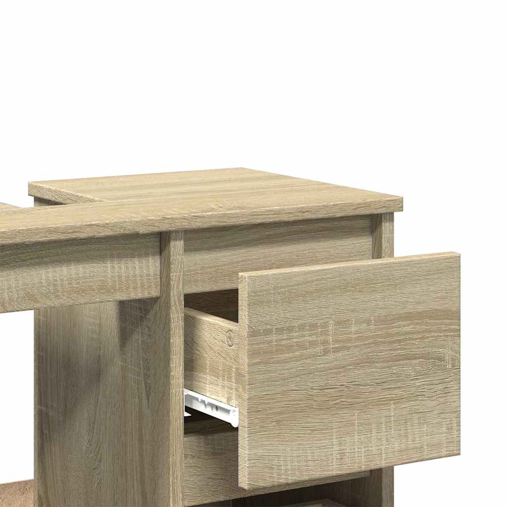 Armario de baño madera contrachapada roble Sonoma 65x33x60 cm
