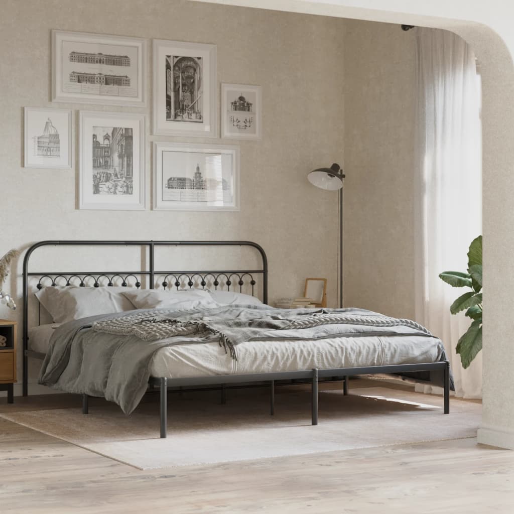 Estructura cama con cabecero sin colchón marrón roble 100x190cm