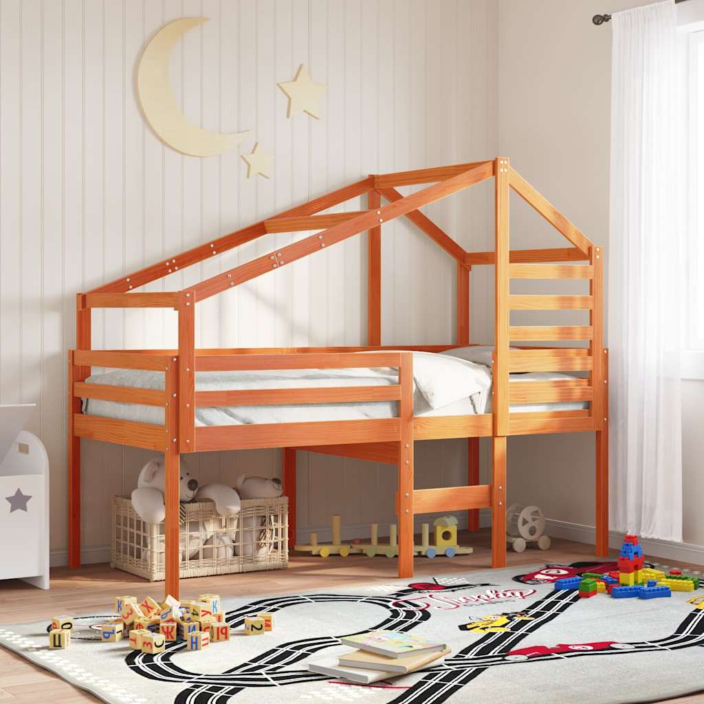 Techo de cama infantil madera maciza pino 198x97x113 cm