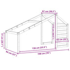 Techo de cama infantil madera maciza pino 198x97x113 cm