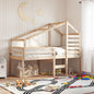 Techo de cama infantil madera maciza blanco 118x70x176,5 cm