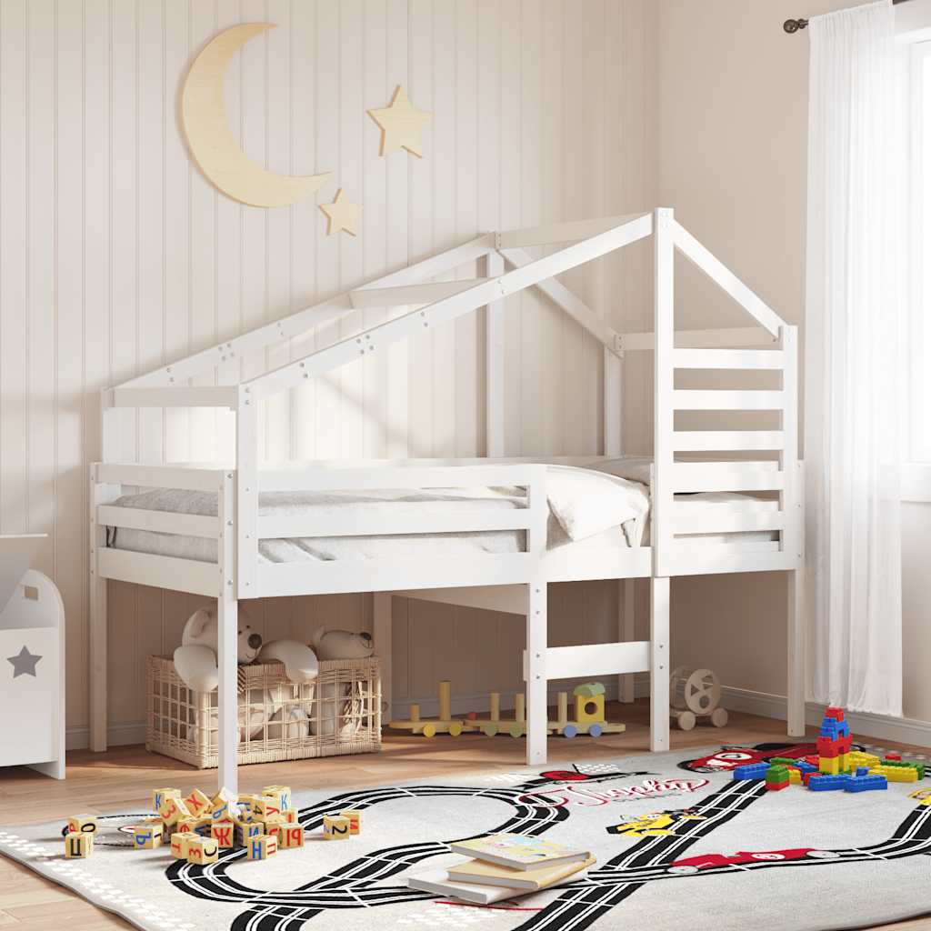 Techo de cama infantil madera maciza pino 198x97x113 cm