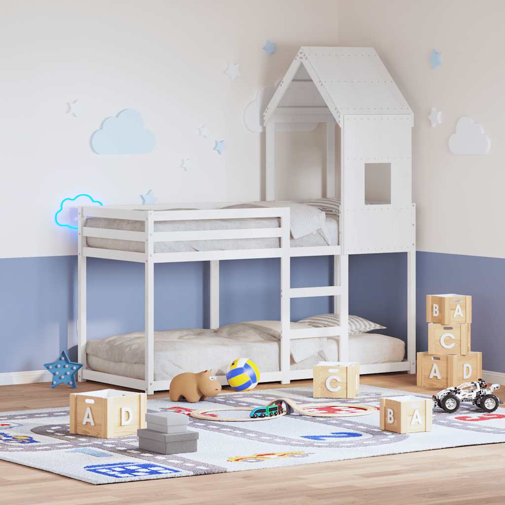 Techo de cama infantil madera maciza pino 198x97x113 cm