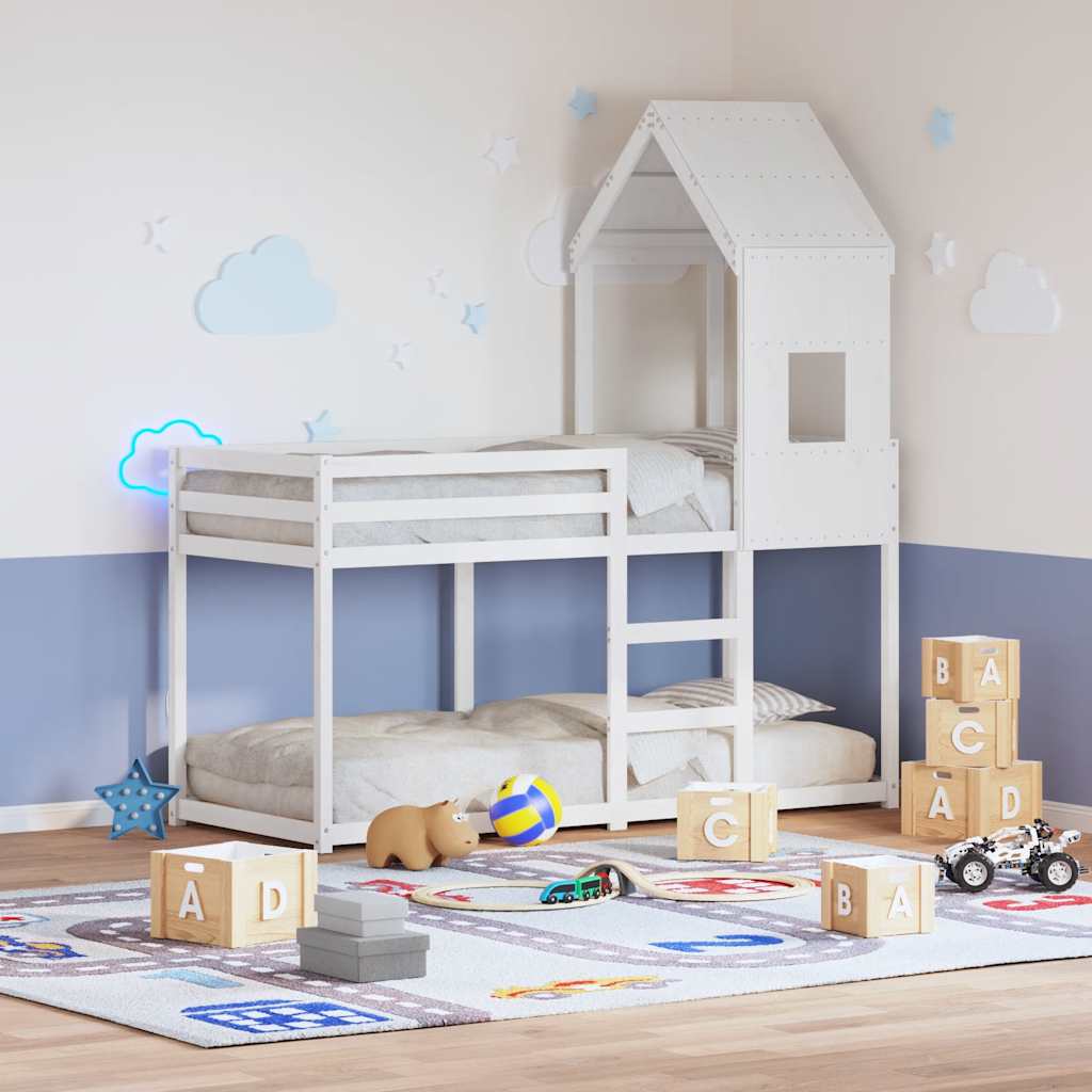 Techo de cama infantil madera maciza pino 198x97x113 cm