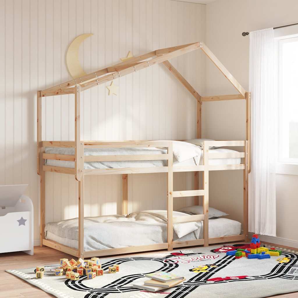 Techo de cama infantil madera maciza pino 198x97x113 cm