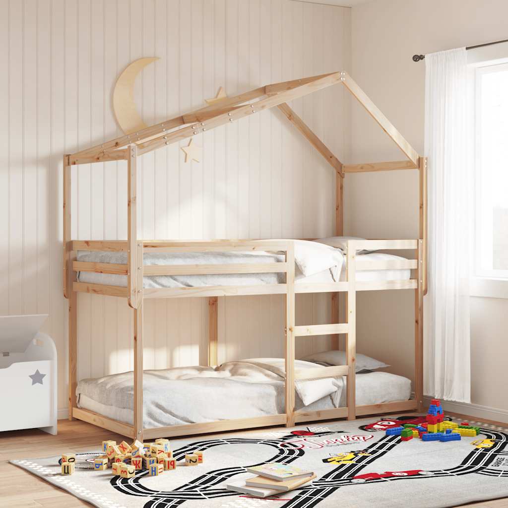 Techo de cama infantil madera maciza pino 198x97x113 cm