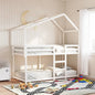 Techo de cama infantil madera maciza blanco 118x70x176,5 cm