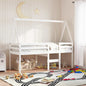 Techo de cama infantil madera maciza blanco 118x70x176,5 cm
