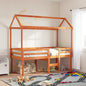 Techo de cama infantil madera maciza blanco 118x70x176,5 cm