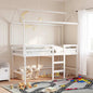 Techo de cama infantil madera maciza blanco 118x70x176,5 cm