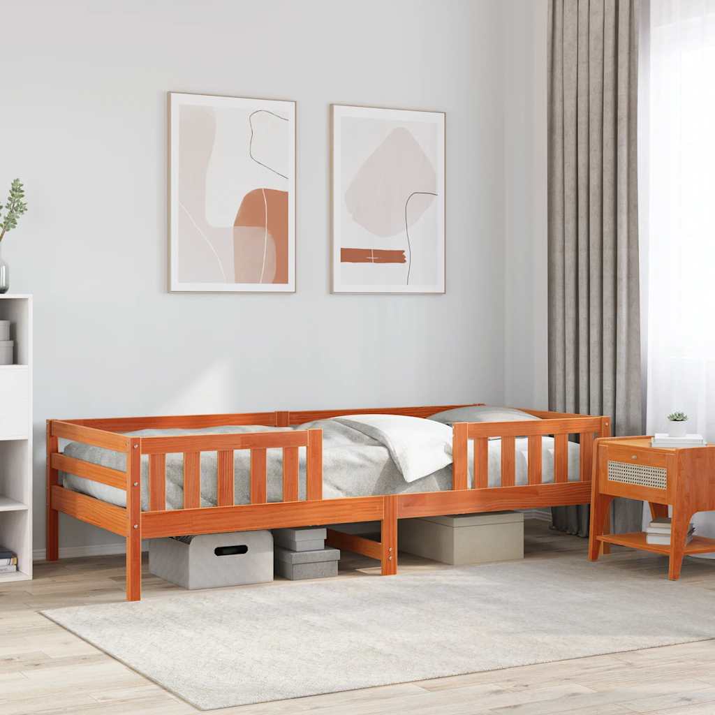 Cama con cajón madera de ingeniería blanca 75x190 cm