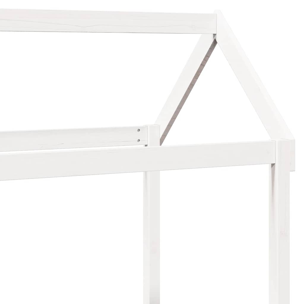 Techo de cama infantil madera maciza blanco 118x70x176,5 cm