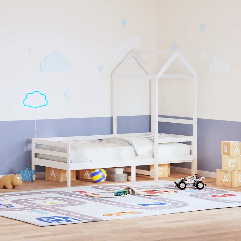 Techo de cama infantil madera maciza pino 198x97x113 cm