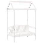 Banco con techo madera maciza de pino blanco 117,5x70x176,5 cm