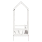 Banco con techo madera maciza de pino blanco 117,5x70x176,5 cm