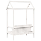 Banco con techo madera maciza de pino blanco 117,5x70x176,5 cm