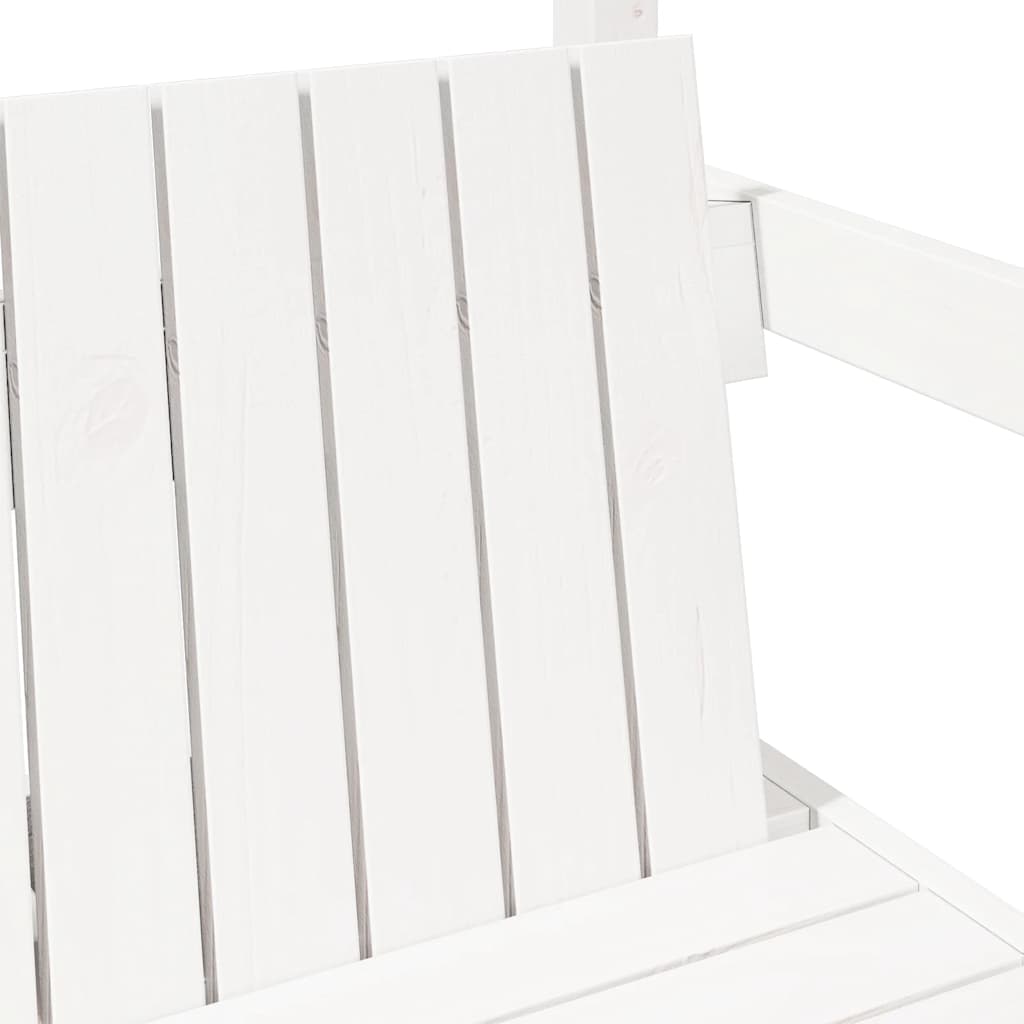 Banco con techo madera maciza de pino blanco 117,5x70x176,5 cm