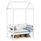 Banco con techo madera maciza de pino blanco 117,5x70x176,5 cm