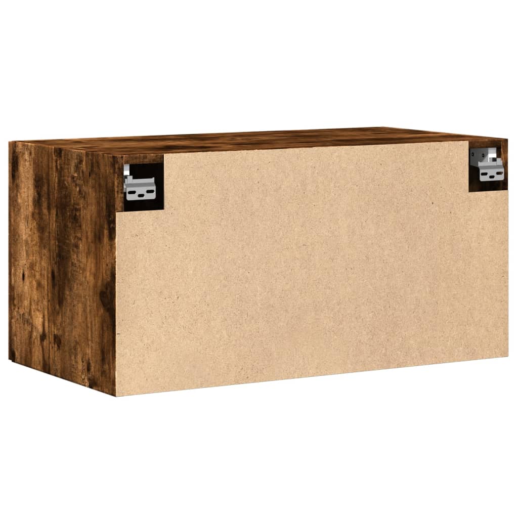 Armario de pared madera ingeniería roble ahumado 80x42,5x40 cm