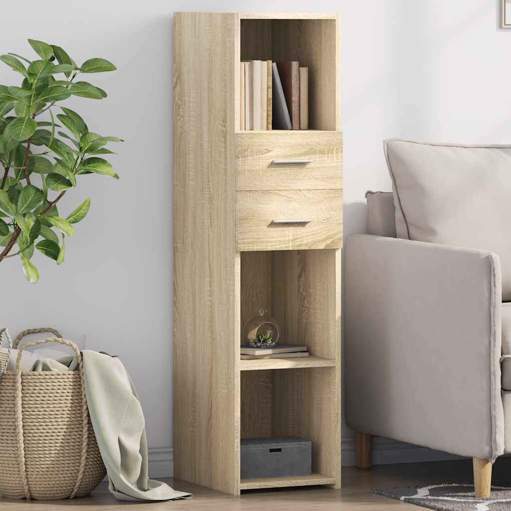 Aparador alto madera de ingeniería roble Sonoma 30x41x124 cm