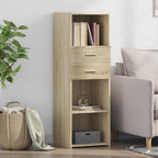 Aparador alto madera de ingeniería roble Sonoma 30x41x124 cm