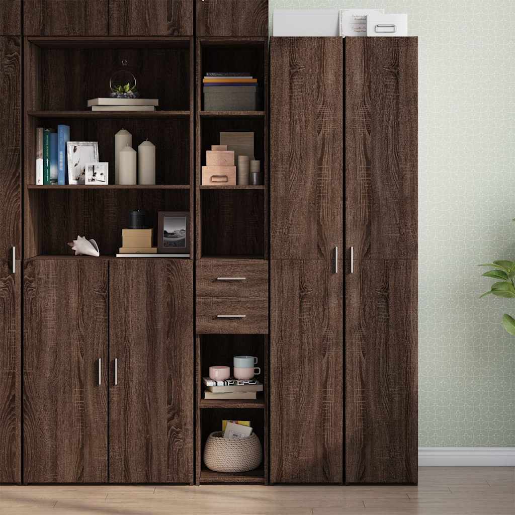Aparador alto madera ingeniería roble Sonoma 79,5x35,5x137,5 cm